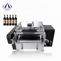 Semi Automatic Wet Glue Round Bottle Jar Label Pasting Perfume Printer Labeling Machine